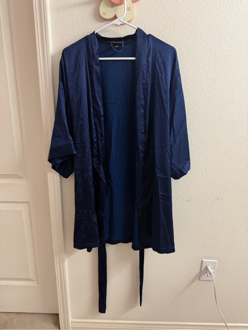 Victoria's Secret Navy Blue Satin Robe